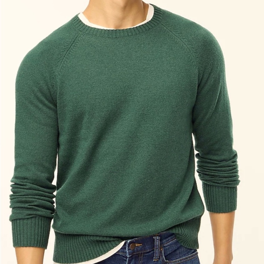 NWT J. Crew Men’s Green Wool blend Crew neck sweater